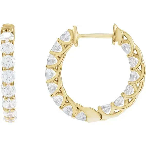 Lab-Created Round Diamond Inside-Out Hoop Earrings Blue Heron Jewelry Company Poulsbo, WA