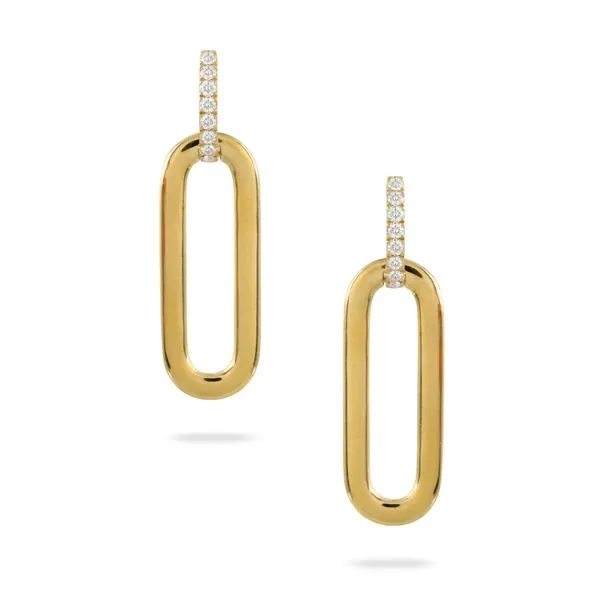 Diamond Oval Link Drop Earrings Blue Heron Jewelry Company Poulsbo, WA