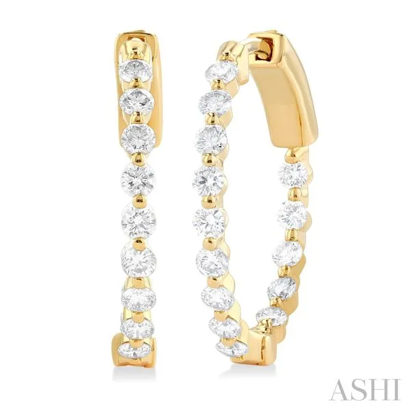 Bezel Diamond Inside-Out Hoop Earrings Blue Heron Jewelry Company Poulsbo, WA