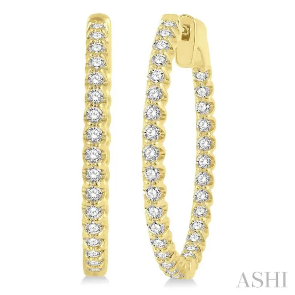 Diamond Inside-Out Large Hoop Earrings Blue Heron Jewelry Company Poulsbo, WA