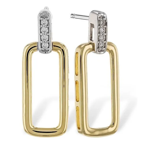 Open Rectangle Diamond Drop Earrings Blue Heron Jewelry Company Poulsbo, WA