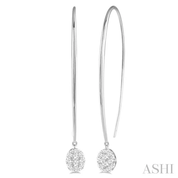 Diamond Drop Threader Earrings Blue Heron Jewelry Company Poulsbo, WA
