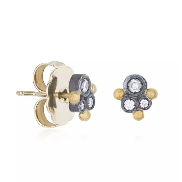 24k Gold & Silver Stud Earrings Blue Heron Jewelry Company Poulsbo, WA
