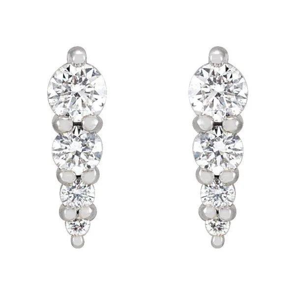 Graduated Diamond Bar Earrings Image 2 Blue Heron Jewelry Company Poulsbo, WA