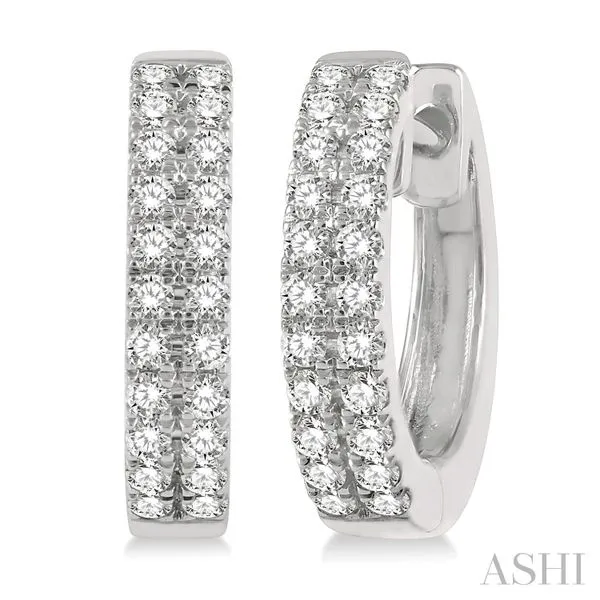 Diamond Double-Row Huggie Earrings Blue Heron Jewelry Company Poulsbo, WA