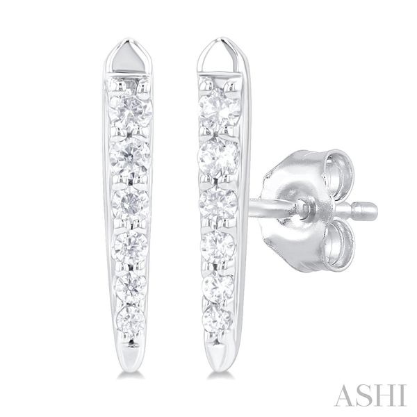 Vertical Bar Graduated Diamond Earrings Blue Heron Jewelry Company Poulsbo, WA