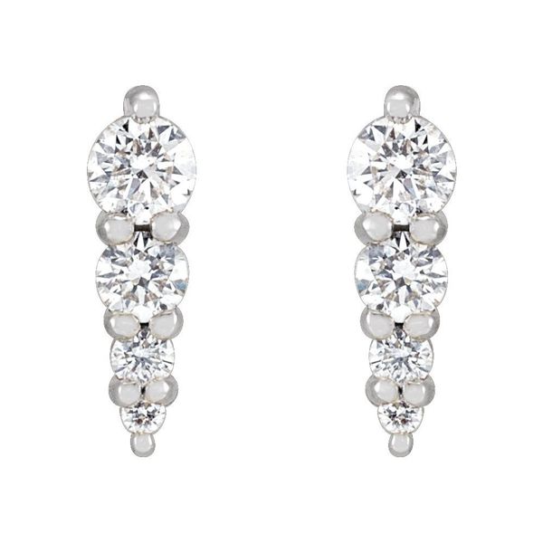 Graduated Diamond Bar Earrings Image 2 Blue Heron Jewelry Company Poulsbo, WA