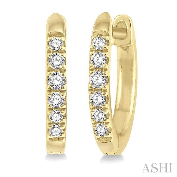 10k Gold Diamond Huggie Hoop Earrings Blue Heron Jewelry Company Poulsbo, WA