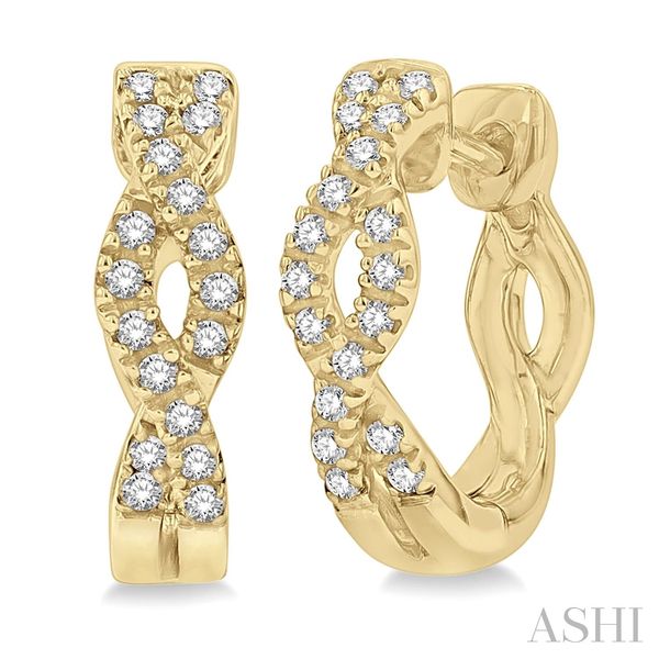 Diamond Crossover Huggie Earrings 0.15ctw Blue Heron Jewelry Company Poulsbo, WA