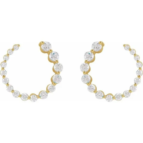 Lab-Grown Diamond Twisted Hoop Earrings Image 2 Blue Heron Jewelry Company Poulsbo, WA