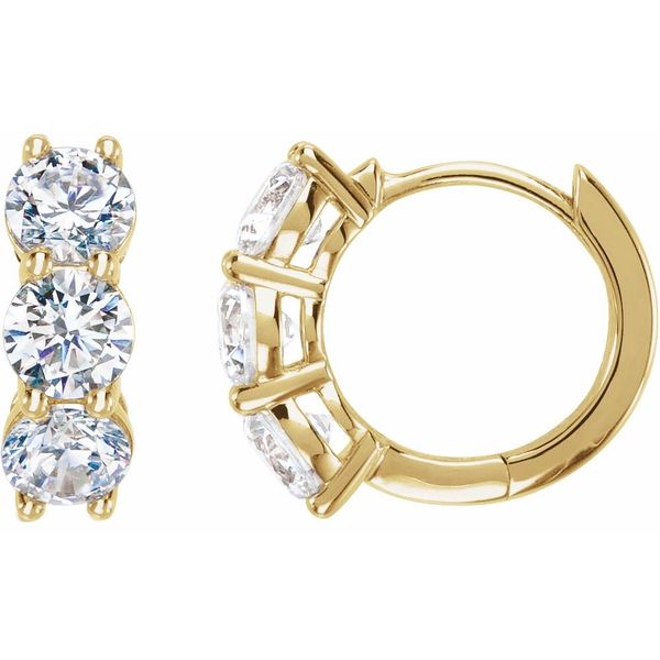 14k Yellow Gold Lab-Grown Diamond Huggie Earrings Blue Heron Jewelry Company Poulsbo, WA