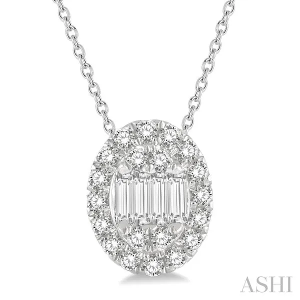 Halo Cluster Oval Pendant Blue Heron Jewelry Company Poulsbo, WA