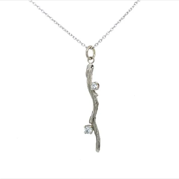Twig Branch Diamond Drop Pendant Image 2 Blue Heron Jewelry Company Poulsbo, WA