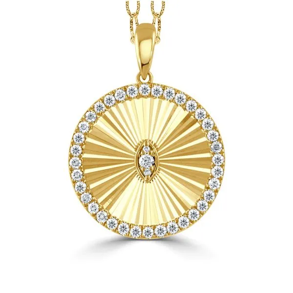 Diamond Halo Sunburst Pendant Blue Heron Jewelry Company Poulsbo, WA