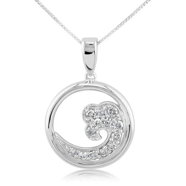 Diamond Wave Circle Pendant Blue Heron Jewelry Company Poulsbo, WA