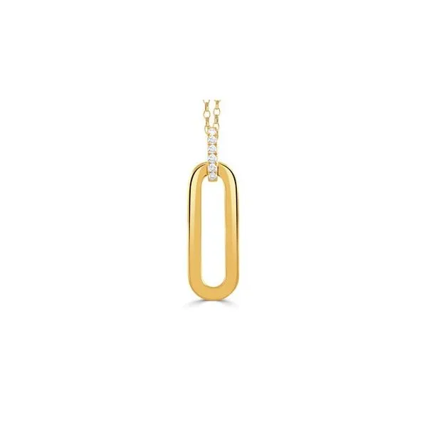18k Yellow Gold Oval Pendant w/ Diamond Bail Blue Heron Jewelry Company Poulsbo, WA