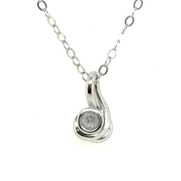 14k Gold Bezel-Set Rose-Cut Ice Diamond Pendant Blue Heron Jewelry Company Poulsbo, WA