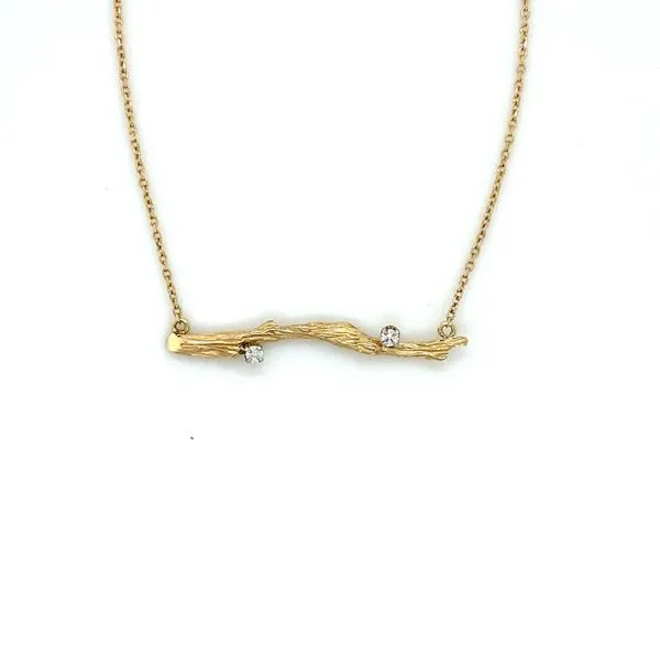 Twig Branch Diamond Horizontal Necklace Blue Heron Jewelry Company Poulsbo, WA