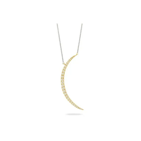 Crescent Moon Diamond Necklace Blue Heron Jewelry Company Poulsbo, WA