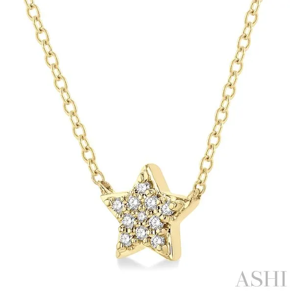 Diamond Petite Star Necklace Image 2 Blue Heron Jewelry Company Poulsbo, WA