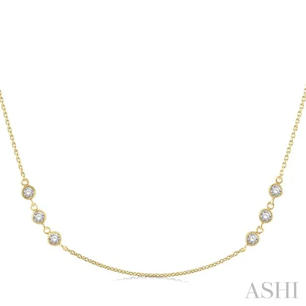 Round Diamond 3-Stone Station Necklace Blue Heron Jewelry Company Poulsbo, WA