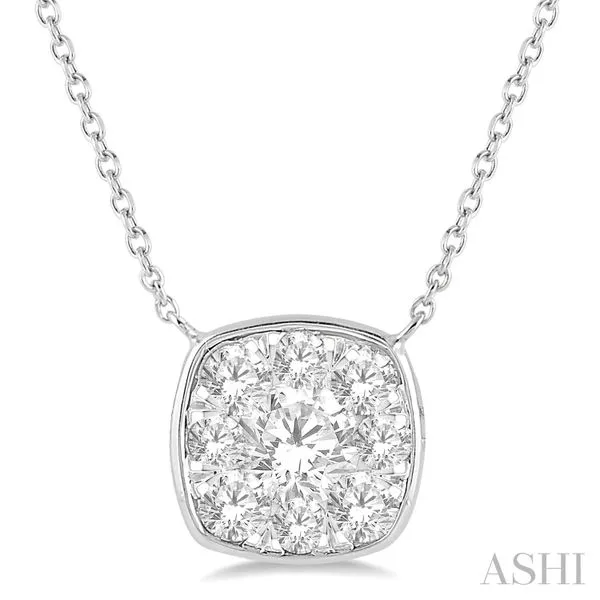 Lovebright Cushion-Shaped Diamond Necklace Blue Heron Jewelry Company Poulsbo, WA