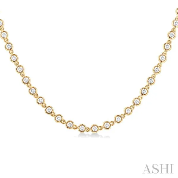 Round Diamond Bezel-Set Line Necklace Blue Heron Jewelry Company Poulsbo, WA