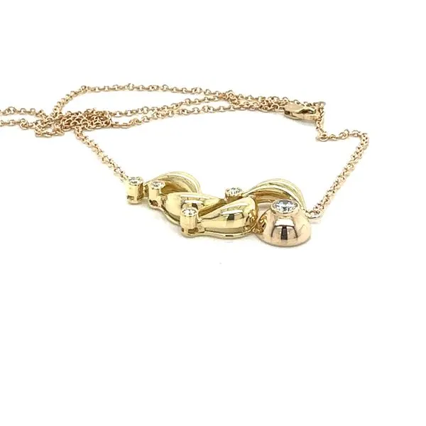 Modern Diamond Yellow Gold Pendant Necklace Image 3 Blue Heron Jewelry Company Poulsbo, WA