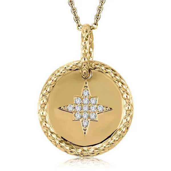 Diamond Star Circle Pendant Necklace Blue Heron Jewelry Company Poulsbo, WA