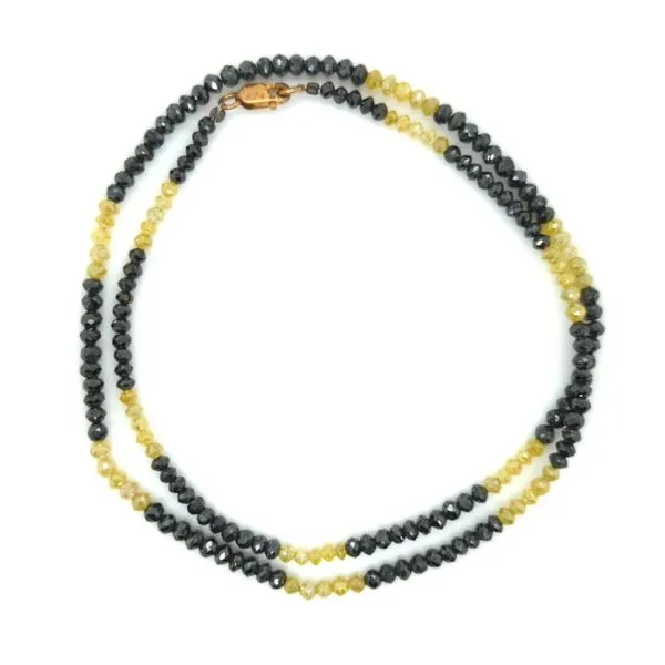 Black & Yellow Diamond Beaded Necklace Blue Heron Jewelry Company Poulsbo, WA