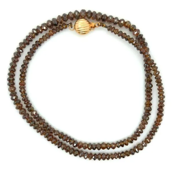 Natural Cognac-Red Diamond Beaded Necklace Blue Heron Jewelry Company Poulsbo, WA