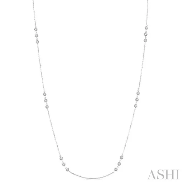 Round Diamond 3-Stone Station Necklace Blue Heron Jewelry Company Poulsbo, WA
