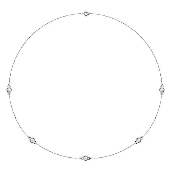 5-Station Bezel Round Diamond Necklace Blue Heron Jewelry Company Poulsbo, WA