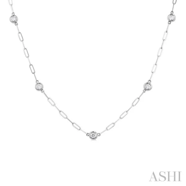 Diamond Station Paperclip Chain Necklace Blue Heron Jewelry Company Poulsbo, WA