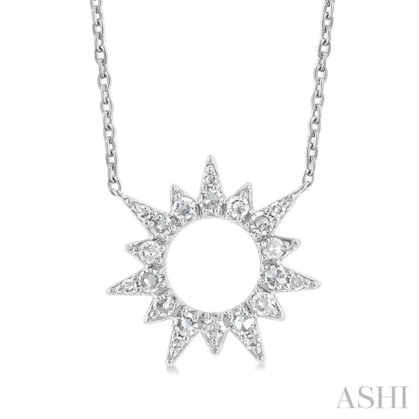 10k Gold Sunburst Diamond Necklace Blue Heron Jewelry Company Poulsbo, WA