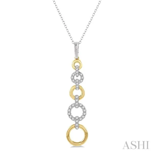 14k Gold Circle Link Diamond Drop Pendant Necklace Blue Heron Jewelry Company Poulsbo, WA