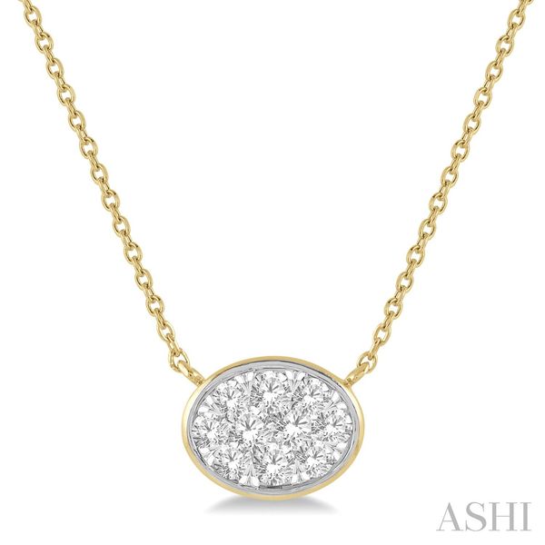 Lovebright Diamond Bezel-Set Oval Necklace Blue Heron Jewelry Company Poulsbo, WA