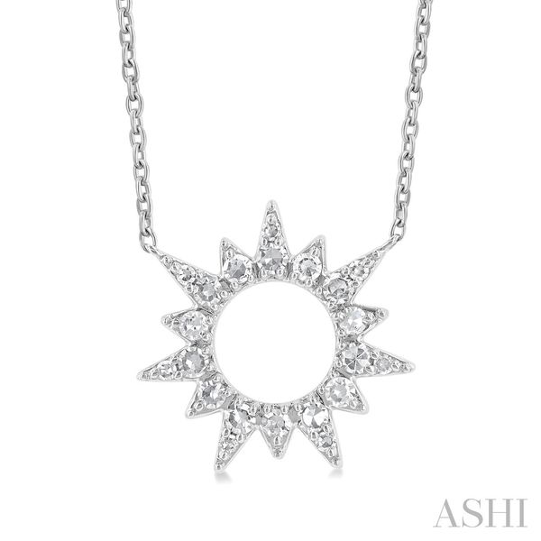 10k Gold Sunburst Diamond Necklace Blue Heron Jewelry Company Poulsbo, WA