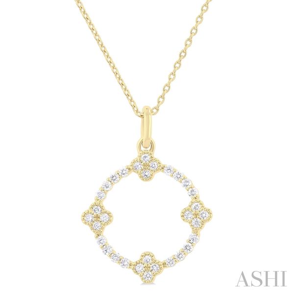 10k Gold Clover Circle Diamond Necklace Blue Heron Jewelry Company Poulsbo, WA