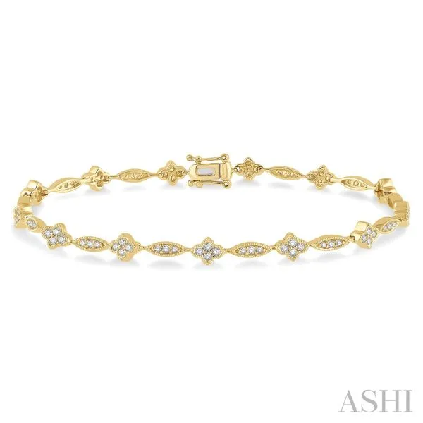 Floral Link Diamond Bracelet Blue Heron Jewelry Company Poulsbo, WA