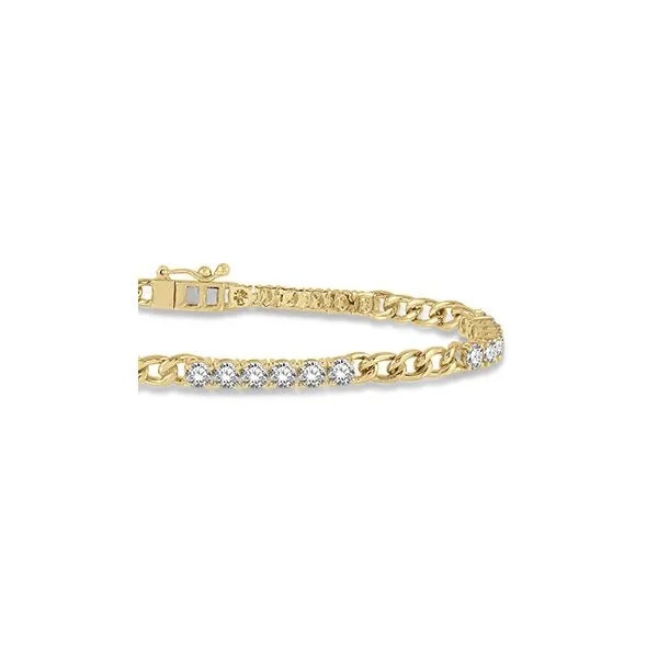 Diamond Station Curb Link 18K Yellow Gold Bracelet Blue Heron Jewelry Company Poulsbo, WA