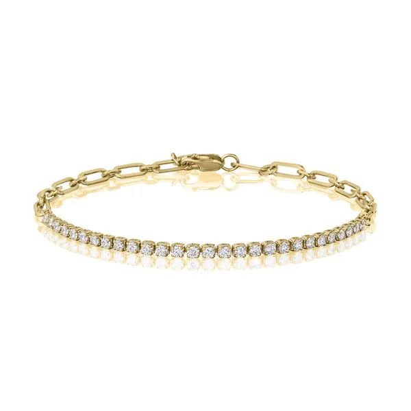 Diamond Line Bracelet w/ Paperclip Chain Blue Heron Jewelry Company Poulsbo, WA