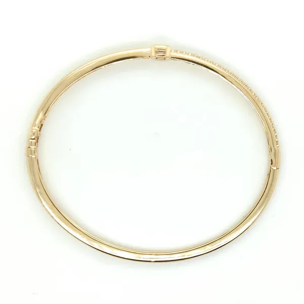 14k Yellow Gold Diamond Hinged Bangle Image 2 Blue Heron Jewelry Company Poulsbo, WA