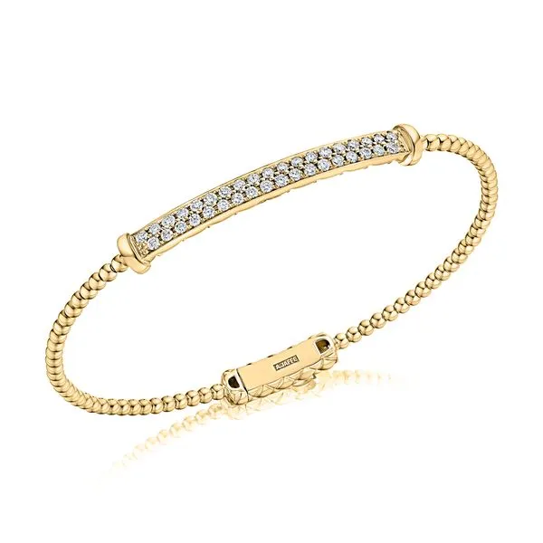 Flexible Diamond Bangle w/ Quilted Clasp Image 2 Blue Heron Jewelry Company Poulsbo, WA