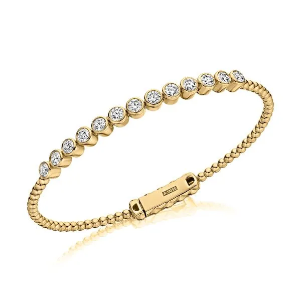 Flexible Gold Bracelet w/ Bezel-Set Diamonds Blue Heron Jewelry Company Poulsbo, WA