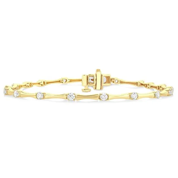 14k Gold Bamboo Diamond Bracelet Blue Heron Jewelry Company Poulsbo, WA