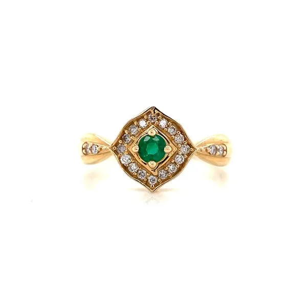 Yellow Gold Emerald & Diamond Fashion  Ring Blue Heron Jewelry Company Poulsbo, WA