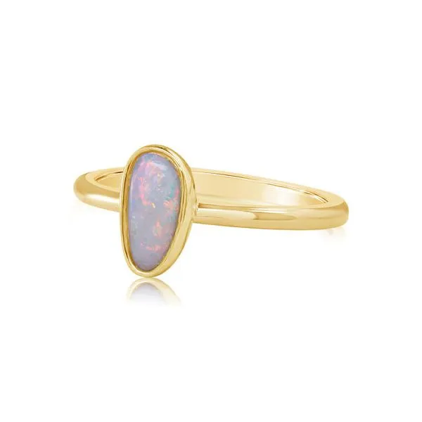 Opal Bezel Ring Blue Heron Jewelry Company Poulsbo, WA