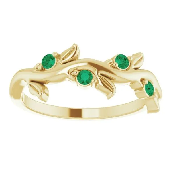 Round Emerald Stacking Ring Blue Heron Jewelry Company Poulsbo, WA