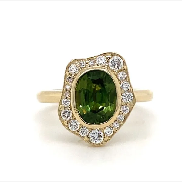 Tidal Currents Green Sapphire Ring Blue Heron Jewelry Company Poulsbo, WA
